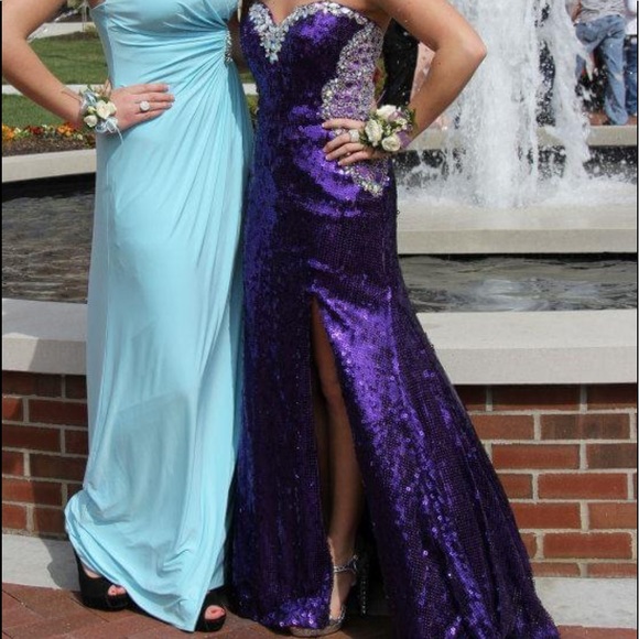 Tony Bowls Purple Prom Dress Style 113711 - Picture 3 of 12